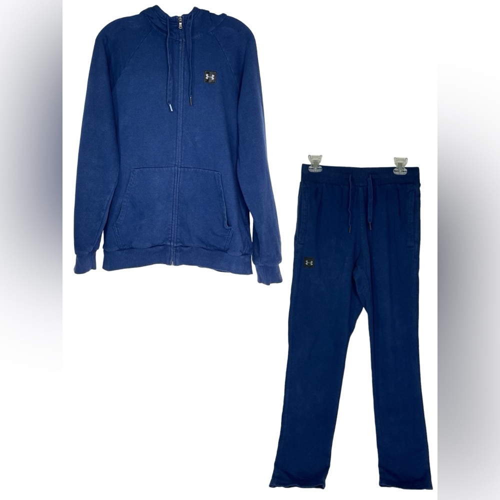 Under Armour Navy Blue Mens Medium Hooded Zip‎ Sweatshirt with Sweatpants